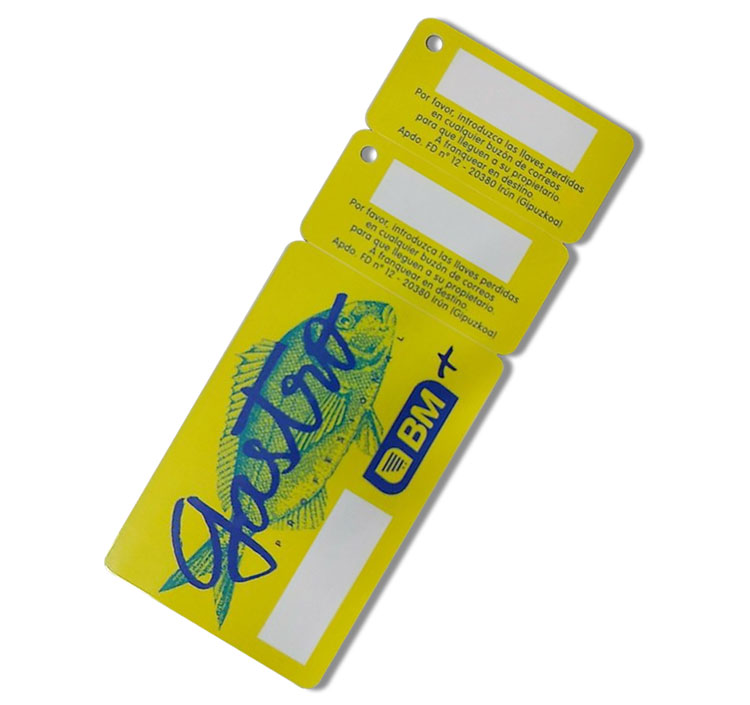 Ar PVC kortelės 2 viename Snap-off Plastic Combo Hang Tag yra naujas pristatymas rinkoje?